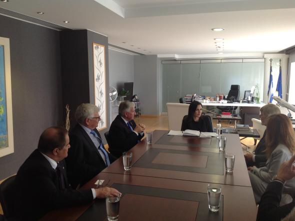 13/09/2013: Συνάντηση της Υπουργού Τουρισμού Όλγας Κεφαλογιάννη με αντιπροσωπεία του Κοινοβουλίου της Βικτώρια